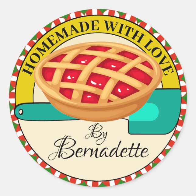 Homemade With Love Classic Round Sticker (Front)