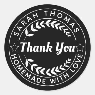 Homemade with Love Create Your Own Thank You Classic Round Sticker