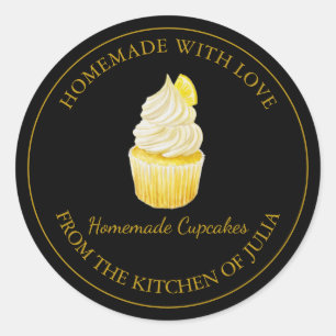 Homemade with love Cupcake Label Black