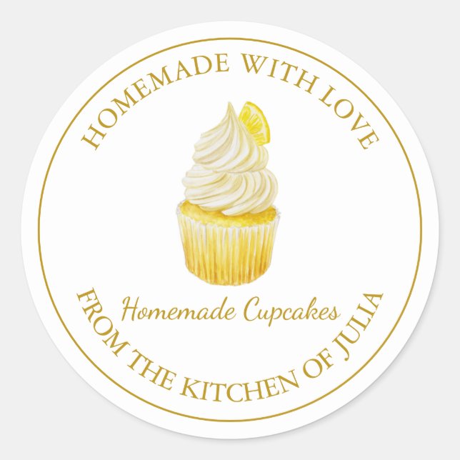 Homemade with love Cupcake Label | White (Front)
