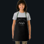 Homemade with Love Custom Kitchen Kid's Apron<br><div class="desc">Let's get baking. Customise the Name on this personalised kid's apron. Seen here in black with white typography in a stylish treatment. Encourage the sweet baker in your life, a small business bakery owner with a special gift. Perfect for baking those yummy goodies, treats, cakes, cookies and more. Featuring the...</div>