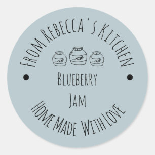 Homemade with Love Dusty Blue Jam Canning Label