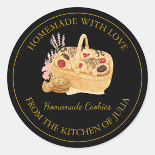 Homemade with love Fresh Cookies Label Black