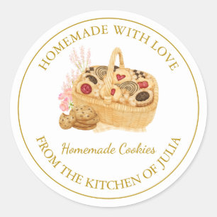 Homemade with love Fresh Cookies  Label   White
