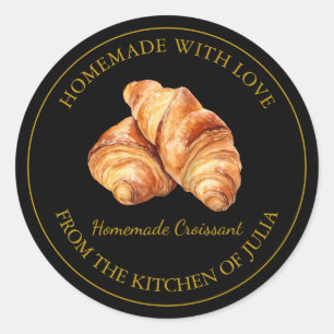 Homemade with love Fresh Croissant Label Black