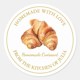 Homemade with love Fresh Croissant Label White