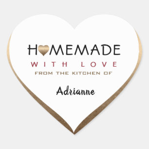 Homemade With Love from the Kitchen of (Chef name) Heart Sticker