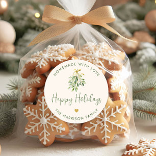 Homemade With Love Holiday Christmas Gift Classic Round Sticker