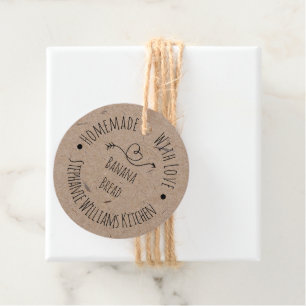 Homemade with Love Kraft Paper   Baked Goods Tag