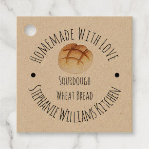 Homemade with Love Kraft Paper    Loaf of Bread  Favour Tags