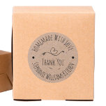 Homemade with Love | Kraft Paper Thank You Classic Round Sticker<br><div class="desc">Homemade with Love Kraft Paper | Thank You For Your order Design . This is a template ready for you to add your details to . Add that finishing touch to customers orders with this sticker .</div>