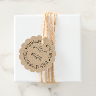Homemade with Love Kraft Paper Wedding Favour Tags