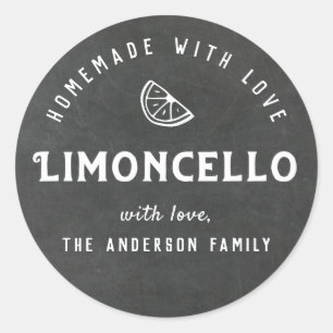 Homemade with Love Limoncello Modern Chalkboard Classic Round Sticker