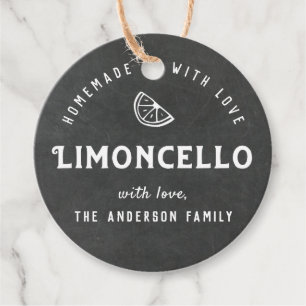 Homemade with Love Limoncello Modern Chalkboard Favour Tags