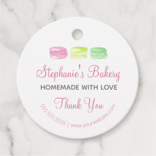 Homemade with Love  Macaroons Bakery Thank you  Favour Tags
