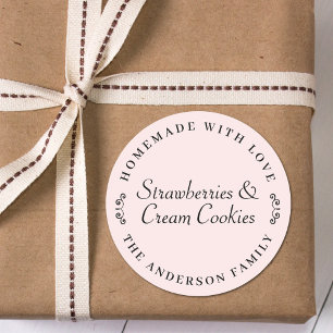 Homemade with Love Personalised Baking Gift Classic Round Sticker