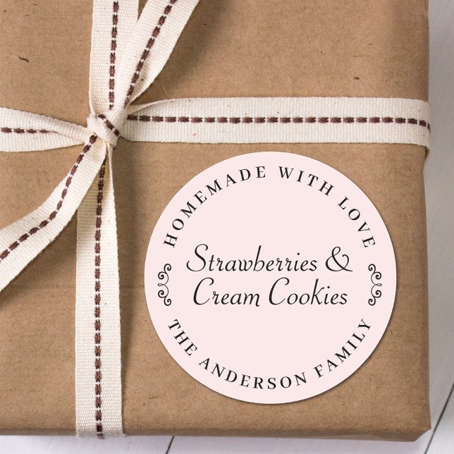 Homemade with Love Personalised Baking Gift Classic Round Sticker (Creator Uploaded)