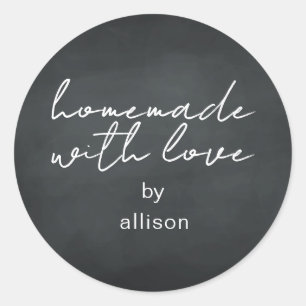 Homemade with Love Personalised Chalkboard Gift Classic Round Sticker