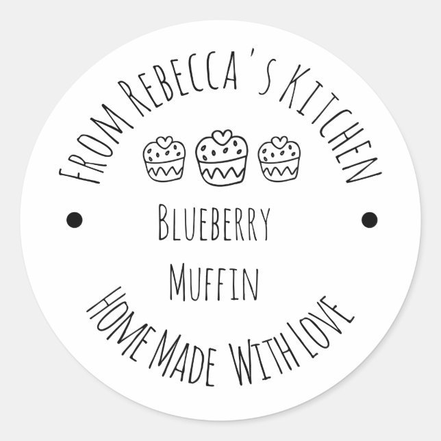 Homemade with Love Rustic Muffin Baked Goods Label (Front)