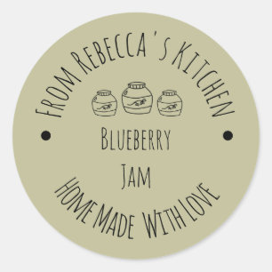Homemade with Love Sage Green   Jam Canning Label