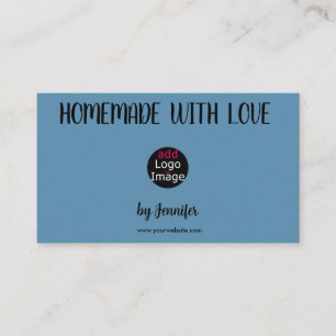 Homemade With Love Stylish Custom Dusty Blue Enclosure Card
