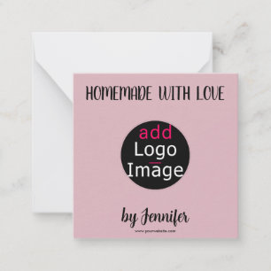Homemade With Love Stylish Custom Dusty Rose Pink Card