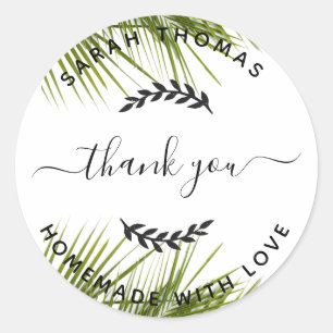 Homemade with Love Thank You Create Your Own Classic Round Sticker