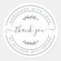 Homemade With Love Thank You Label