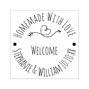 Homemade with Love Welcome   Wedding Favour Rubber Stamp