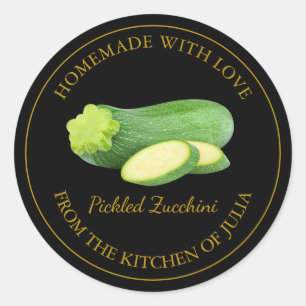 Homemade Zucchini Pickle Label Black