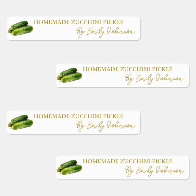 Homemade Zucchini Pickle Thin Label (Group)