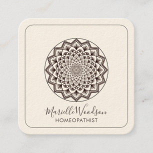 Homeopathist Mandala Symmetry Square Business Card