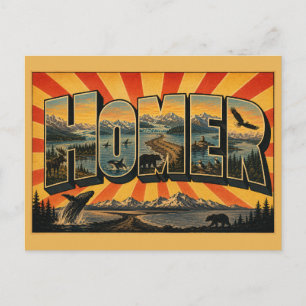 Homer Alaska Coastline Mountain Glacier Art Postcard