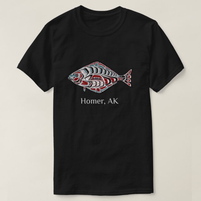 Homer Alaska Native American Halibut Fishermen Gif T-Shirt (Design Front)