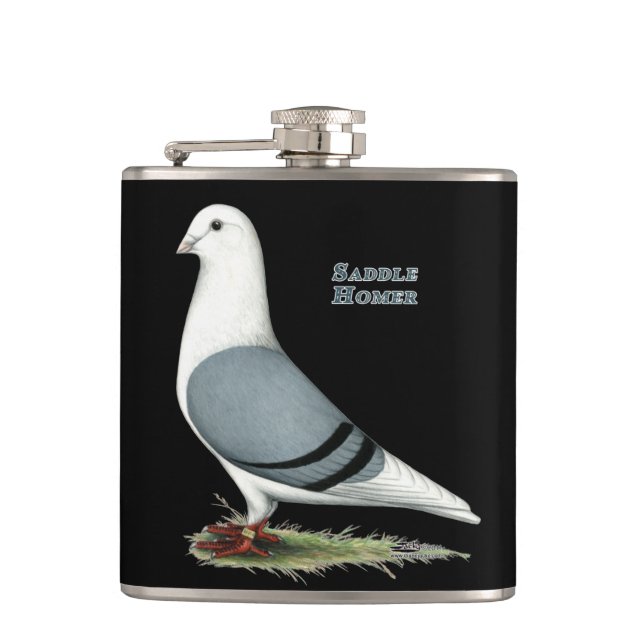 Homer Blue Saddle Hip Flask (Front)