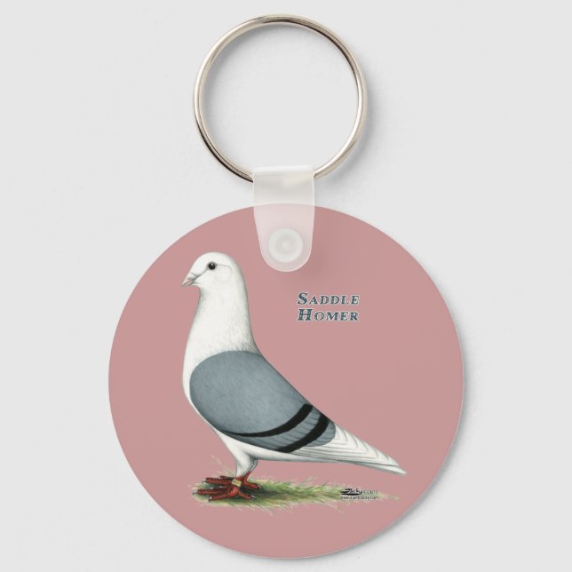 Homer Blue Saddle Key Ring (Front)