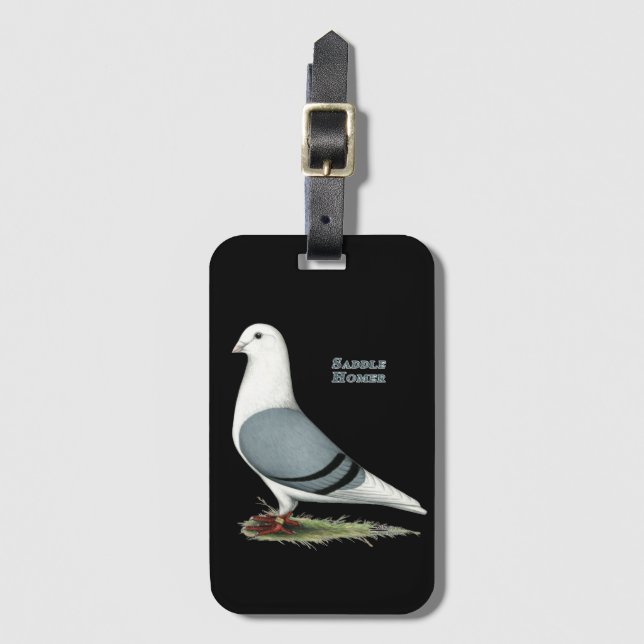 Homer Blue Saddle Luggage Tag (Front Vertical)