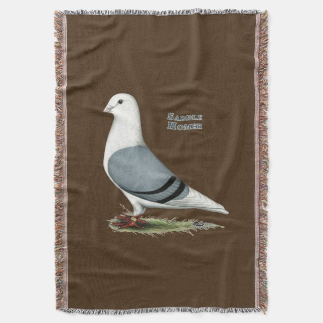 Homer Blue Saddle Throw Blanket (Front Vertical)