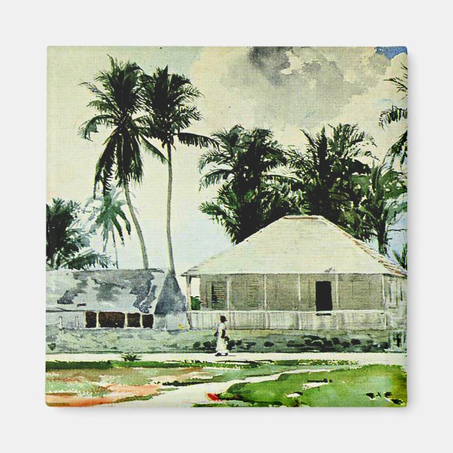 Homer - Cabins, Nassau, famous painting, Magnet (Front)