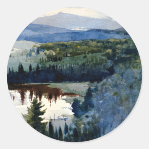 Homer - Indian Village, Adirondacks Classic Round Sticker