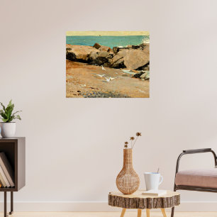 Homer - Rocky Coast and Gulls, fine art Poster