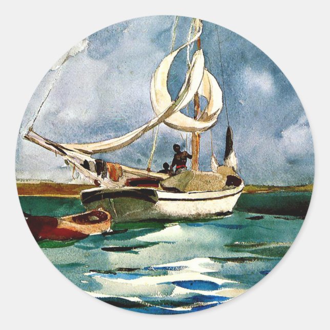 Homer - Sloop, Bermuda Classic Round Sticker (Front)