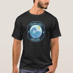 Homer Spit Ak Alaska Souvenir Nautical Surfer Grap T-Shirt