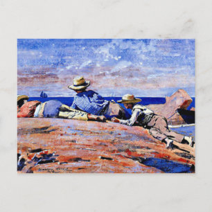 Homer - Three Boys on the Shore Postcard