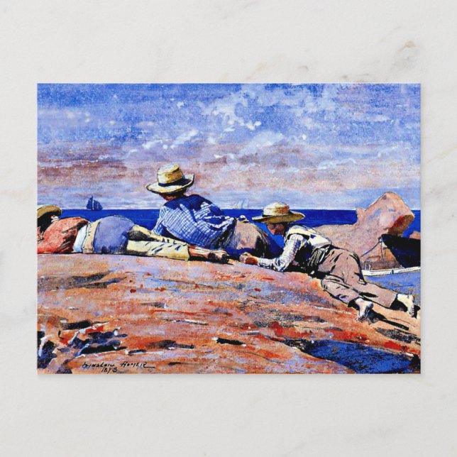 Homer - Three Boys on the Shore Postcard (Front)