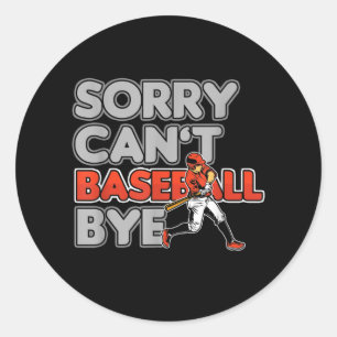Homerun Baseball Player Softball Batter Pitcher Classic Round Sticker