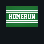 HOMERUN Bright Green White Summer Baseball Stripes Canvas Print<br><div class="desc">This sporty,  baseball design features bold athletic HOMERUN text inside wide white racing stripes against bright green background.  The colours and text in this design can be personalised.</div>