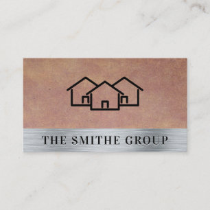 Homes Icon   Texture Metallic Background Business Card