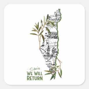 Homes Within the Map, Embraced by Olive Branches Square Sticker