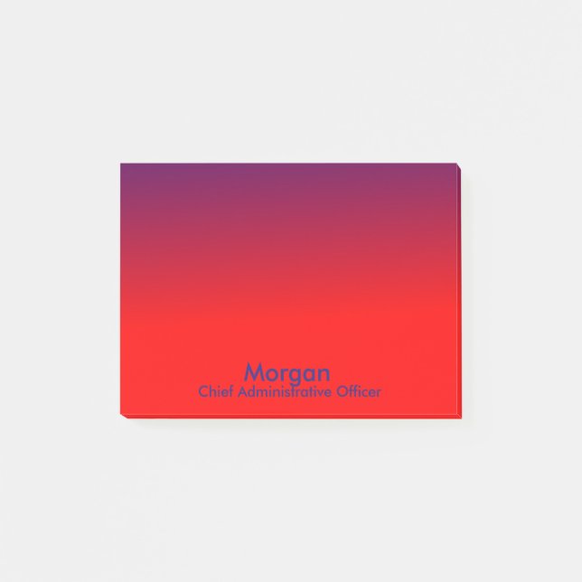 Homeschool Chief Administrative Officer Red Blue Post-it Notes (Front)